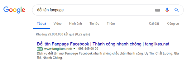 quang cao google doi ten